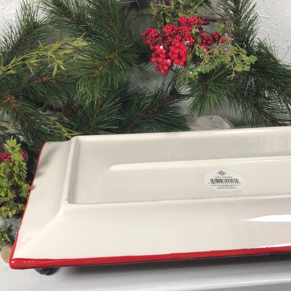 Plaid “Joy” Serving Platter Tray NWT Christmas Holiday Serving Tray Decor - Picture 6 of 14